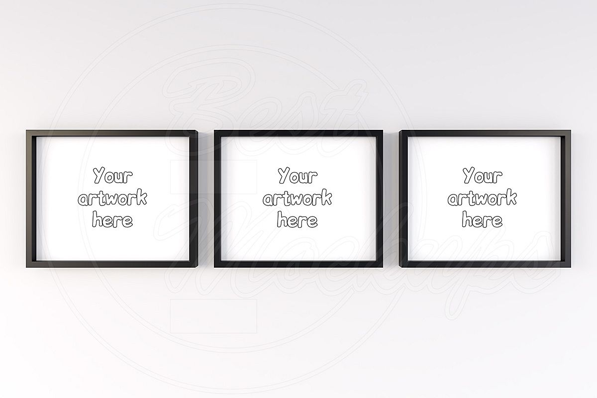 3 color wood frames mockup 10x8 inch example image 1