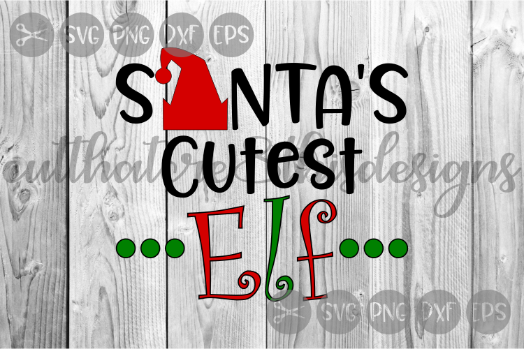 Santa's Cutest Elf, Hat, Dots, Christmas, Cut File, SVG example image 1