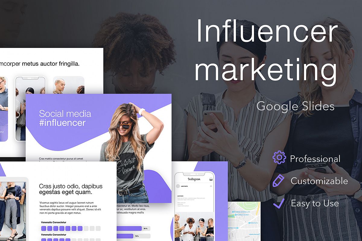 Influencer Marketing Google Slides Template example image 1