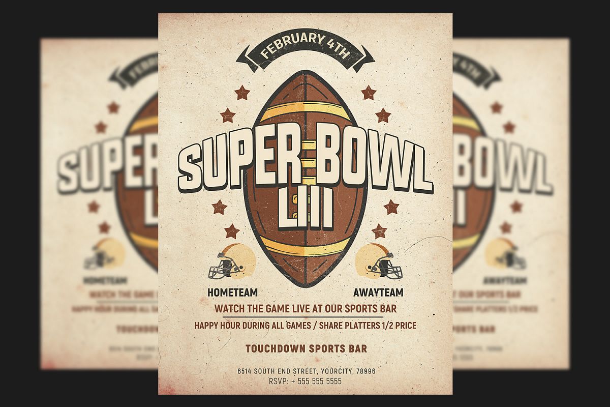 Football Super Bowl Flyer Template example image 1