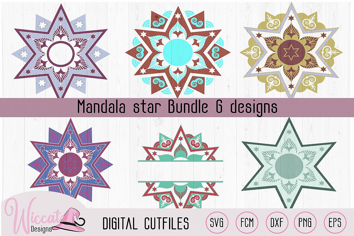 Christmas star Mandala bundle example image 1
