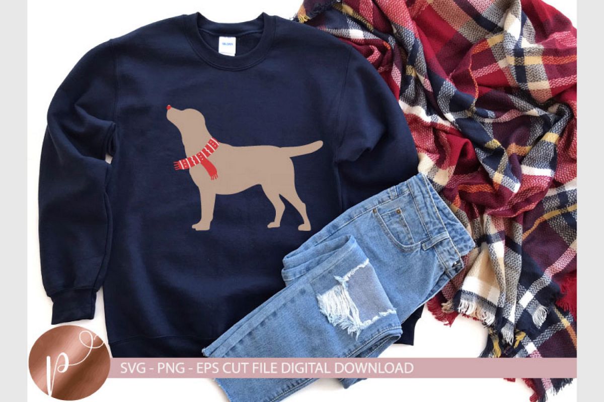 Christmas Labrador Dog Svg Eps Png, Cute Shirt Design Cricut example image 1