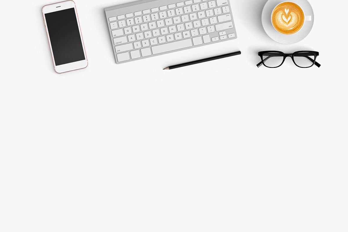 Modern workplace. Top view. Flat lay style. 14 example image 1