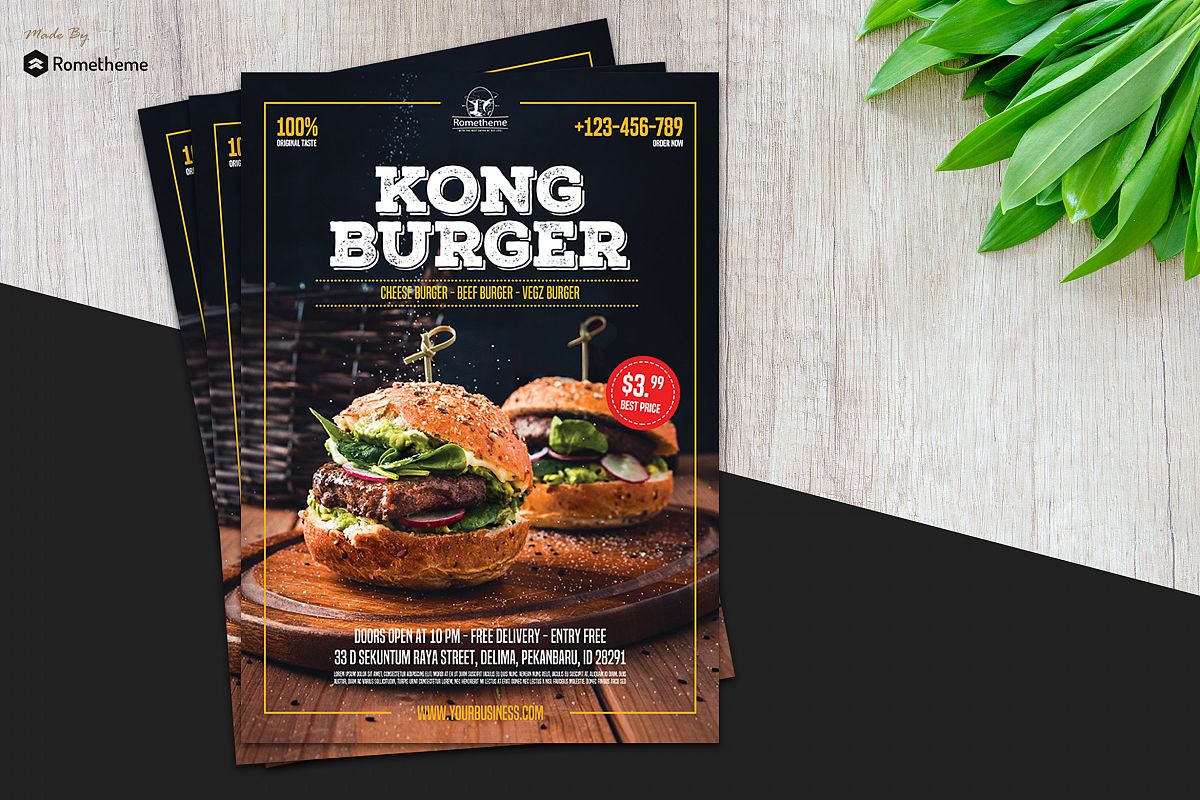 Burger Restaurant Flyer vol.01 example image 1