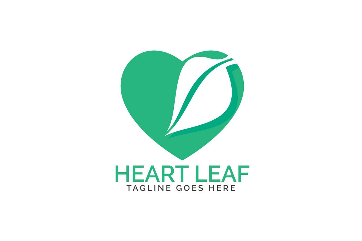 Heart leaf logo design. example image 1