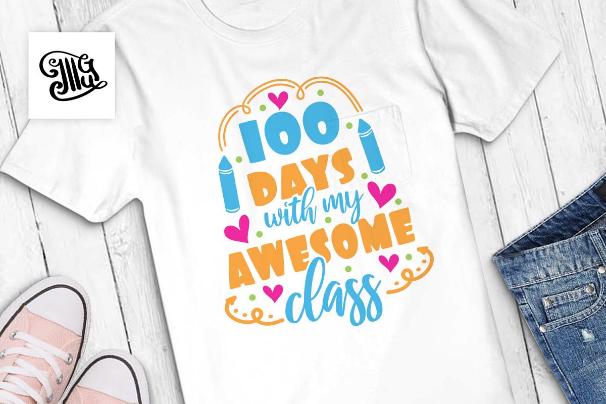 100 days of school teacher svg example image 1