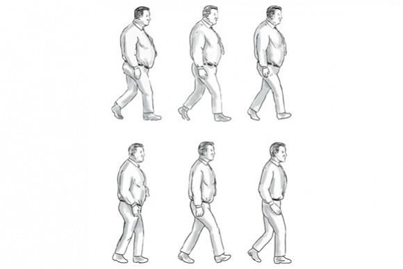 Obese Man Morphing To Fit Man Collection Set example image 1