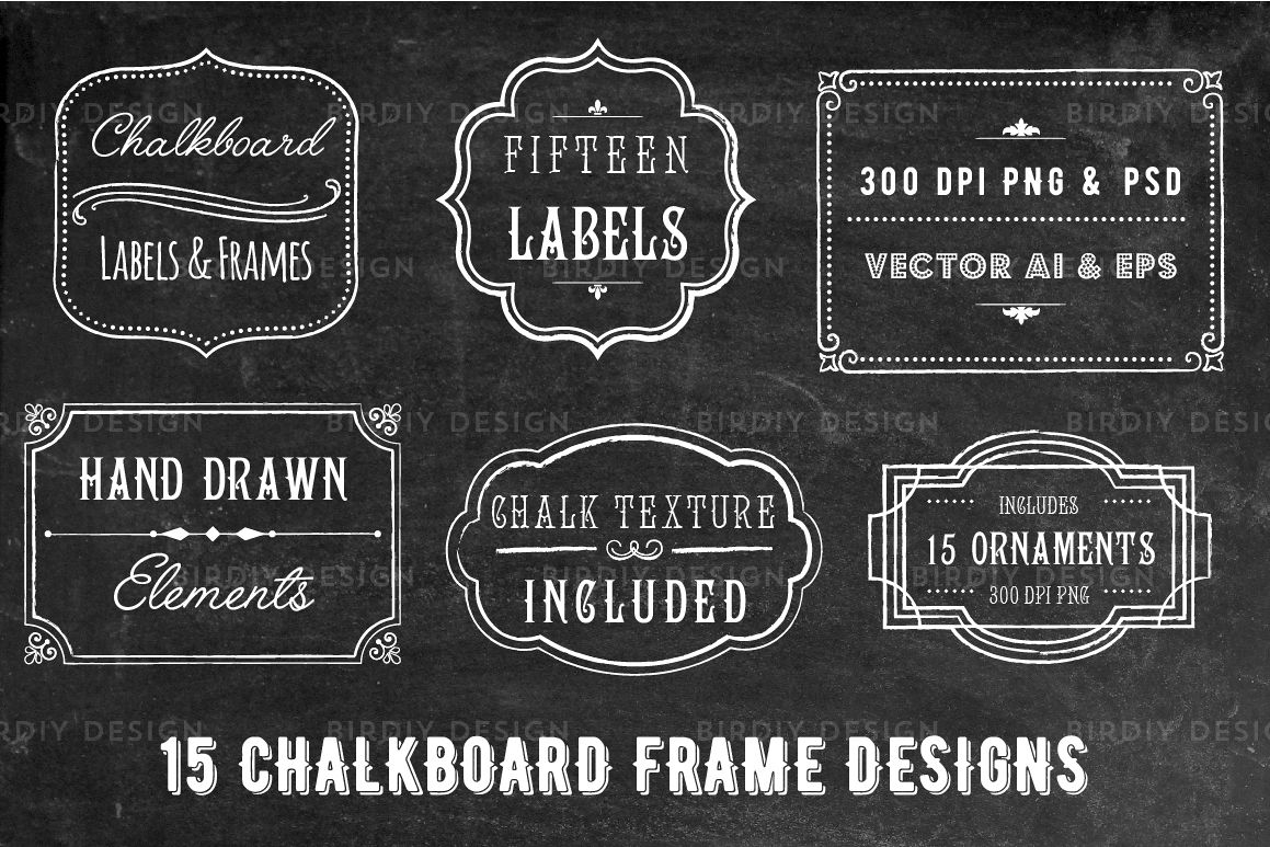 Chalkboard Frame And Label Overlays