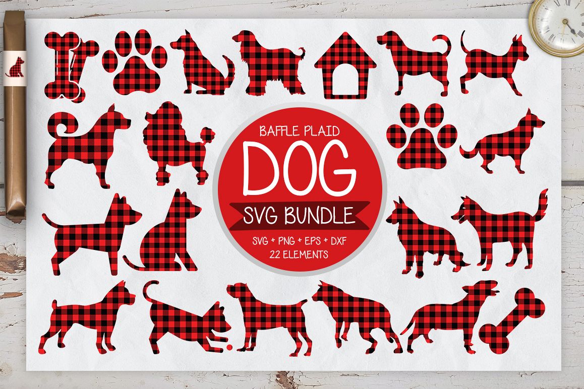 22 Dog Buffalo Plaid SVG Bundle example image 1