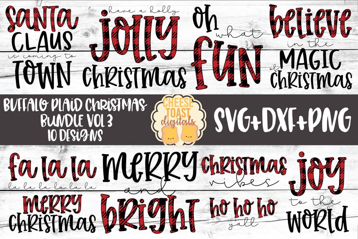 Buffalo Plaid Christmas Bundle Vol 3 - SVG PNG DXF Cut Files example image 1