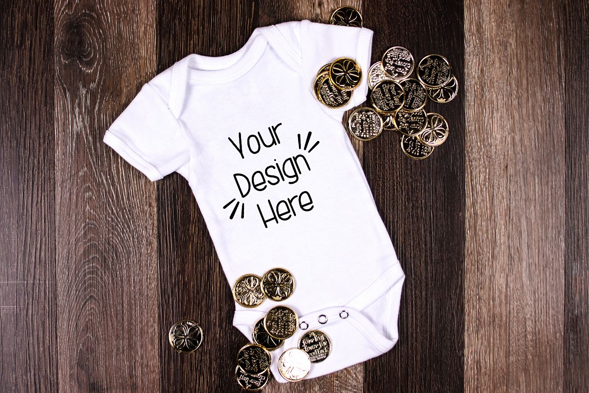 March Baby Suit Mockup 9| St Patricks Day Baby shirt Mockup example image 1
