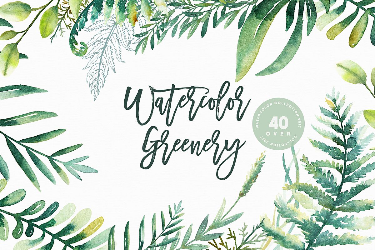 Watercolor Greenery example image 1