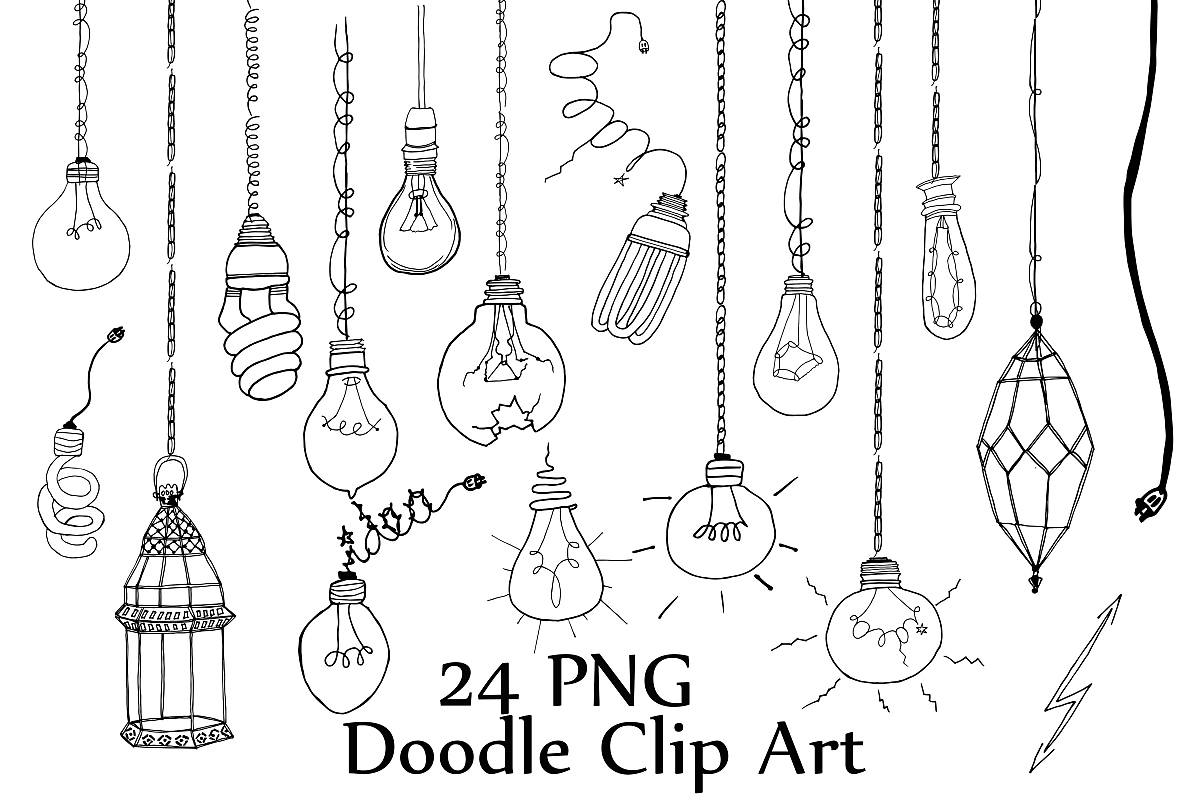Light Bulb doodle clipart
