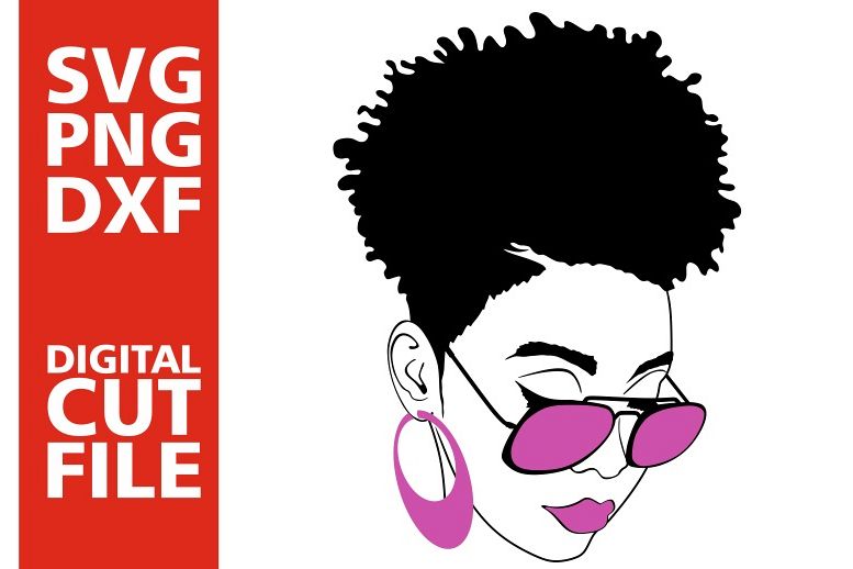 Download Black Woman with glasses svg, Natural Hair svg, Afro Woman