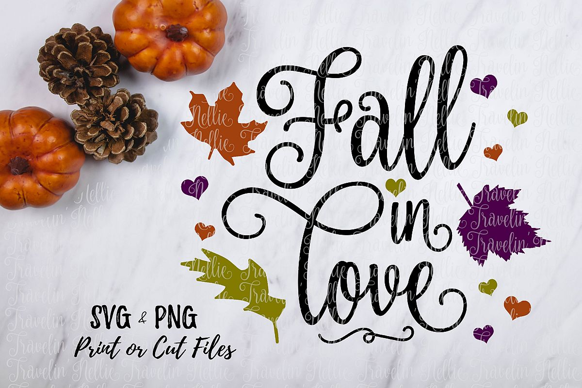 Download Fall In Love SVG Autumn Season Change Leaves Cut Print SVG