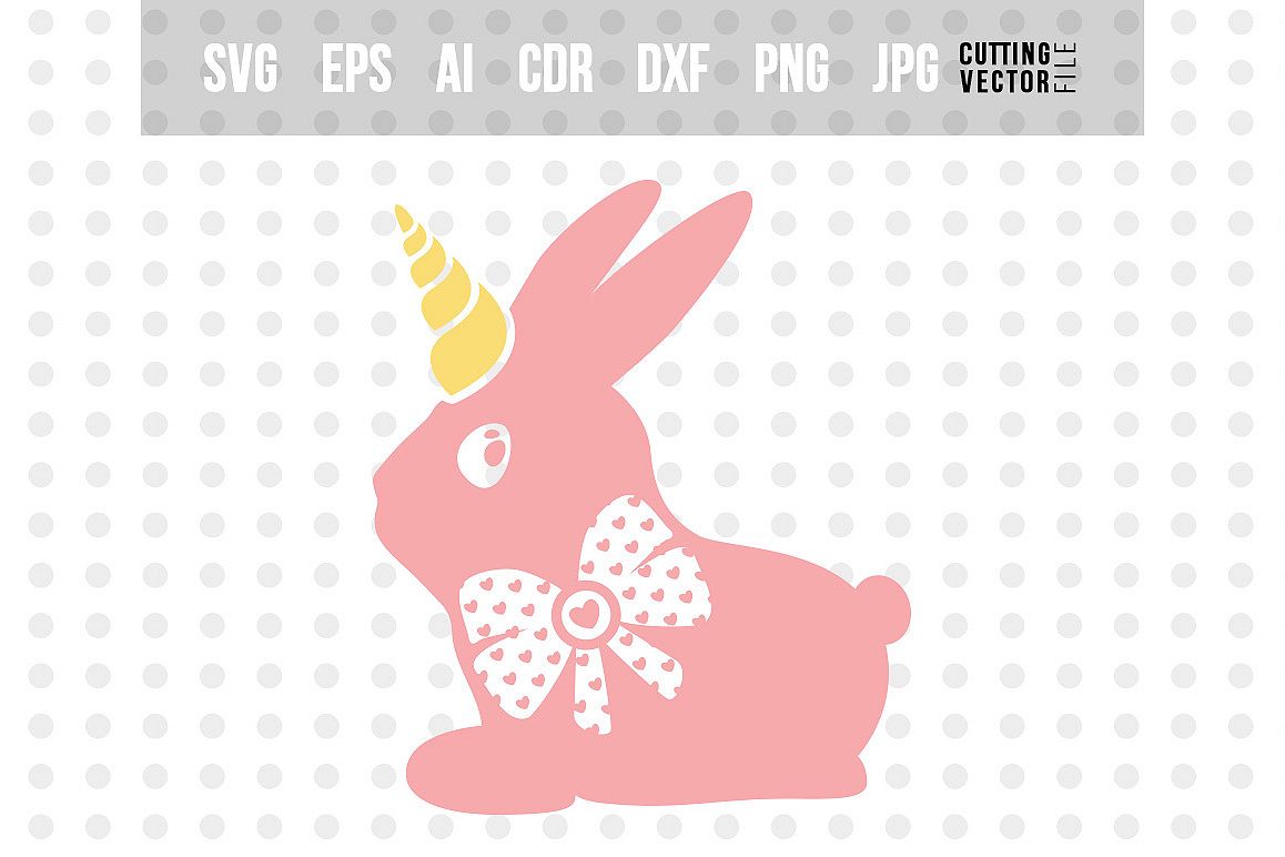 Bunny Unicorn SVG - Easter Vector example image 1