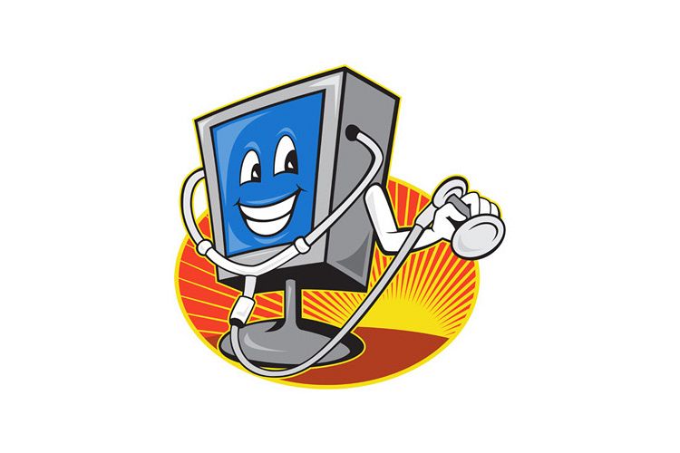 Computer TV Monitor With Doctor Stethoscope example image 1