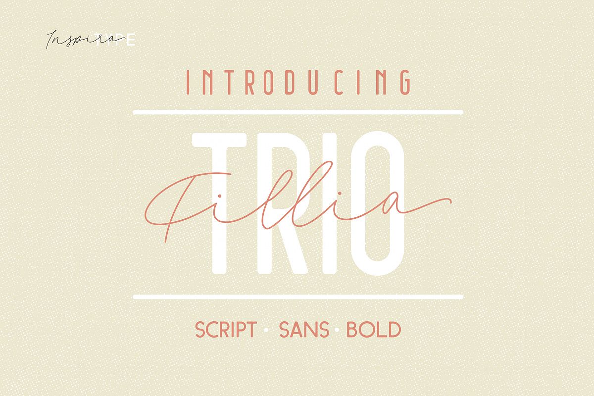 Filia Trio - Script, Sans, and Bold example image 1