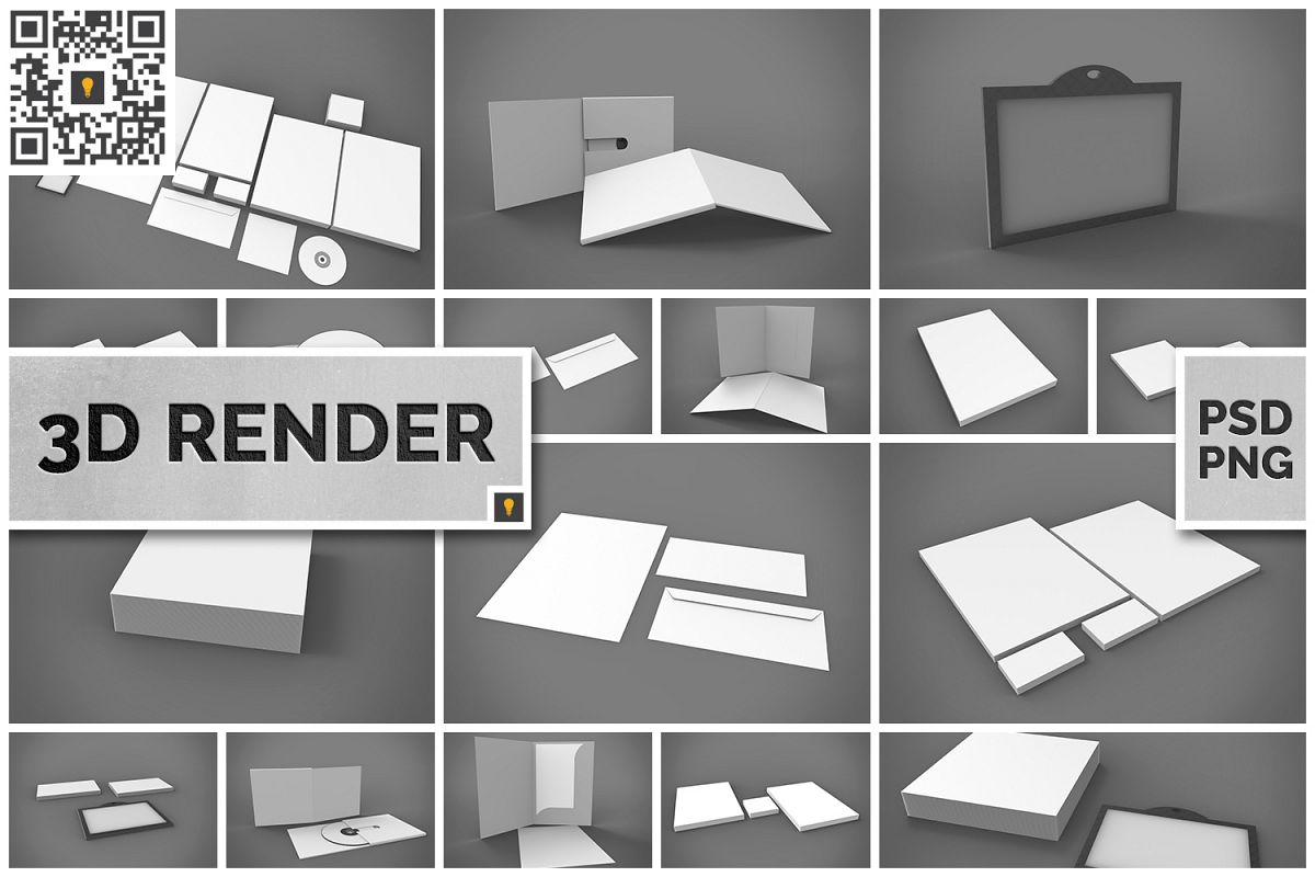 Branding Stationary 3D Render example image 1
