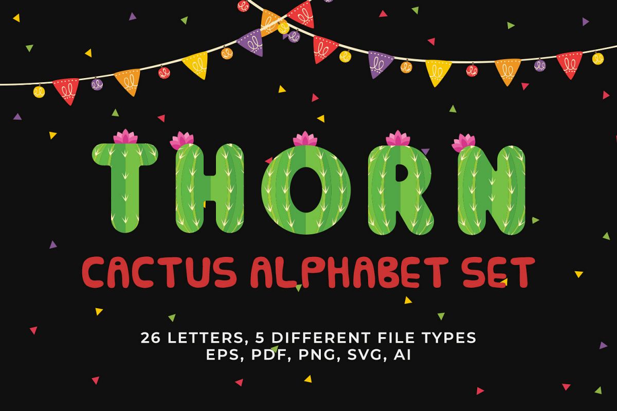 Cactus Alphabet Set example image 1