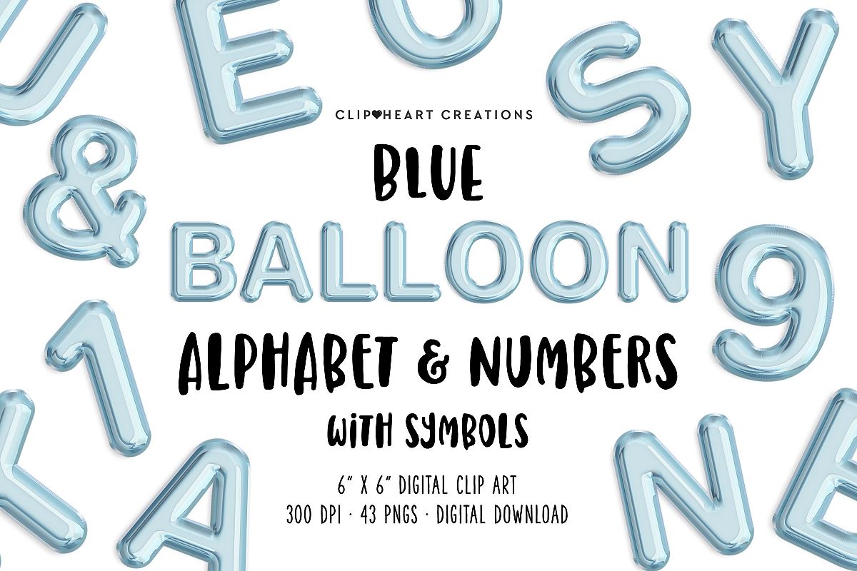 Blue Balloon Alphabet & Numbers example image 1