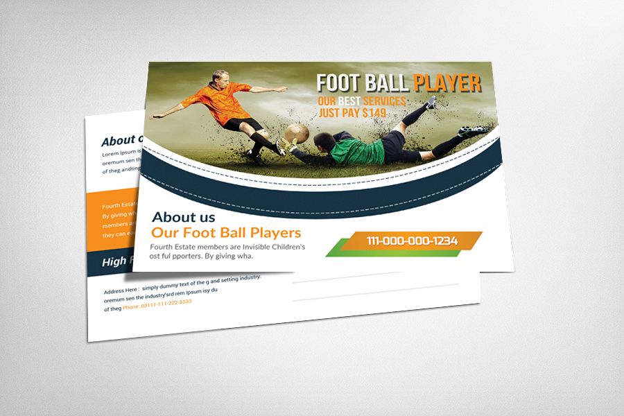 Football Player Postcard Template example image 1
