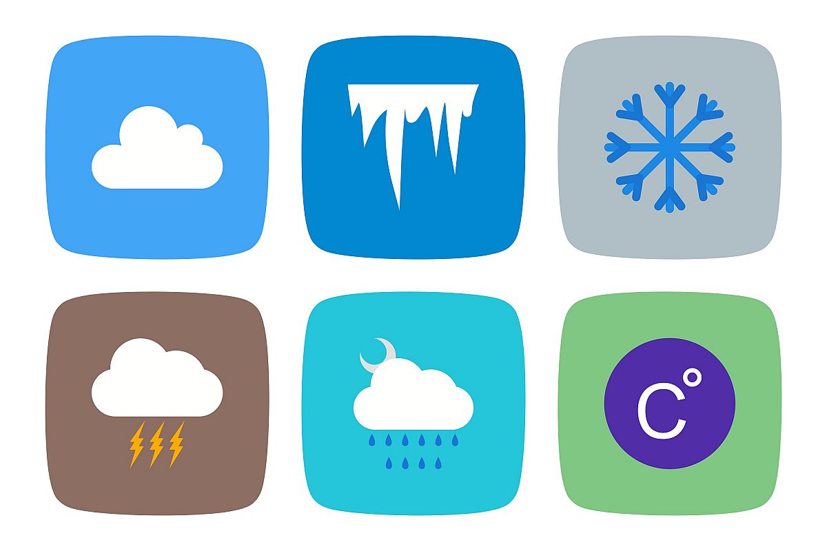 Set Of Weather And Season Icons example image 1