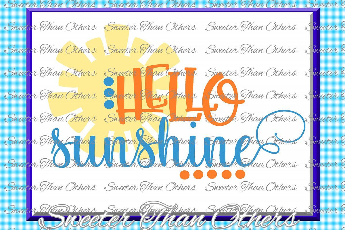 Beach Svg Hello Sunshine svg, Summer Beach pattern example image 1