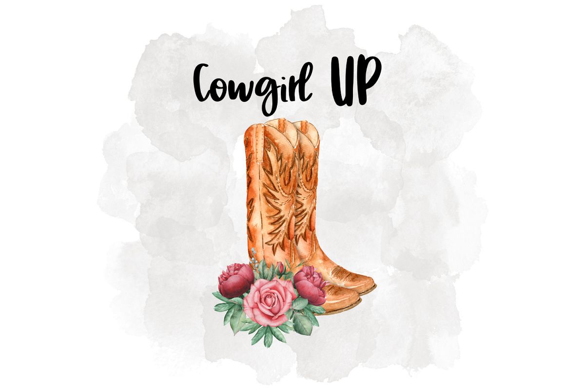 Cowgirl Up Watercolor illustration example image 1