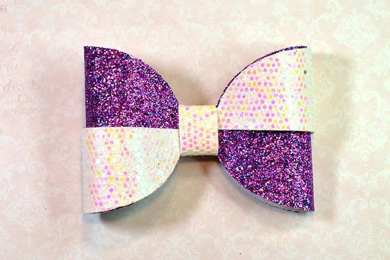 Hair bow template SVG, DIY leather bow template example image 1