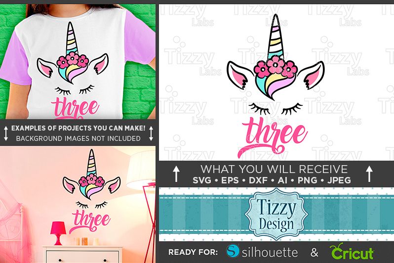 Third Birthday Unicorn SVG - Unicorn 3rd Birthday SVG - 1005 example image 1