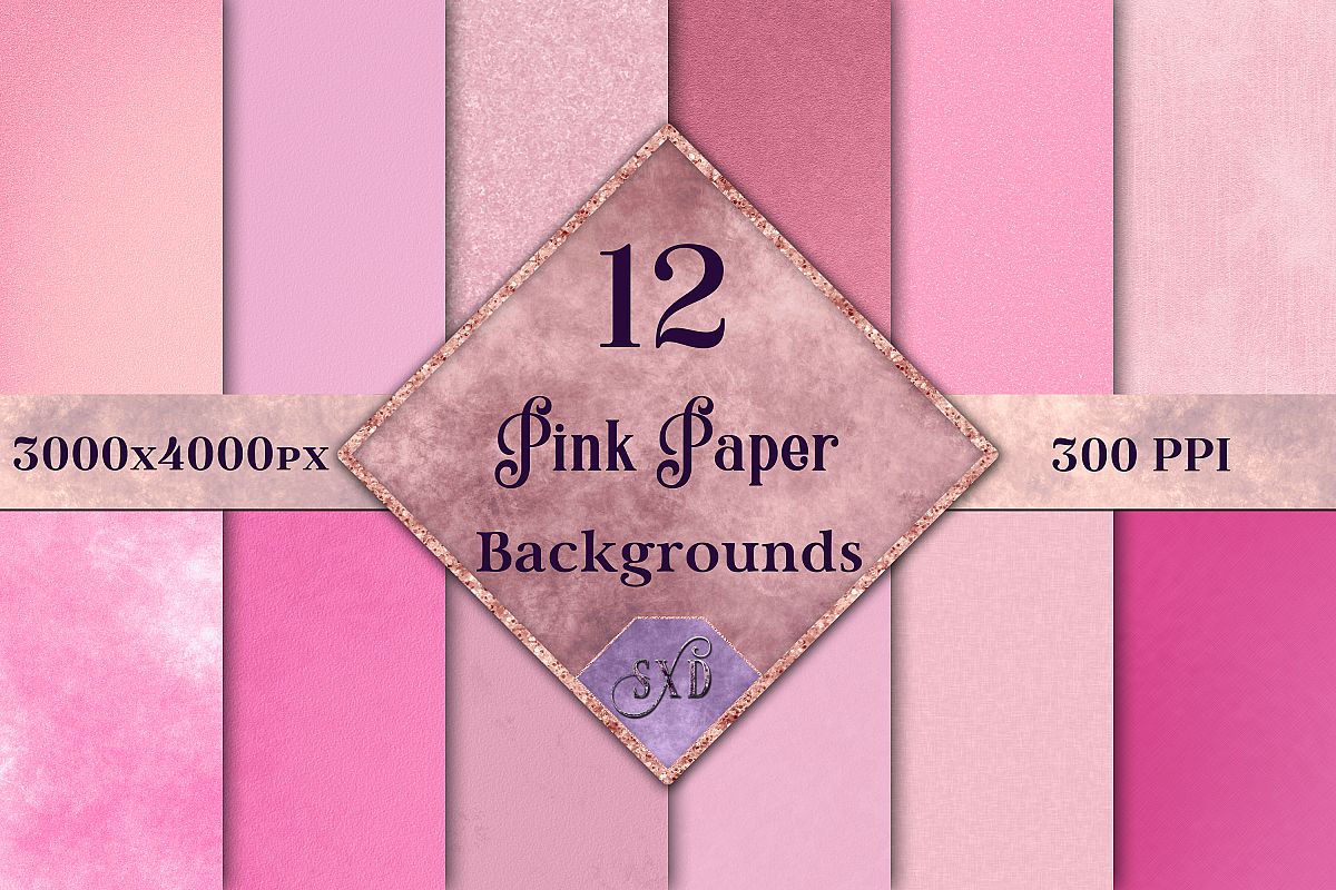 Pink Paper Backgrounds - 12 Image Set example image 1