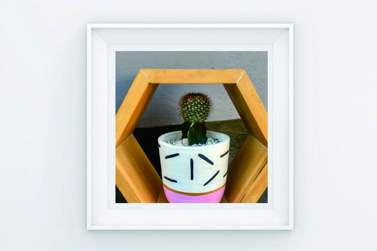FRAME POSTER SAD CACTUS PINK LINE example image 1