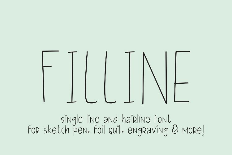 FILLINE Single line and hair line fonts example image 1