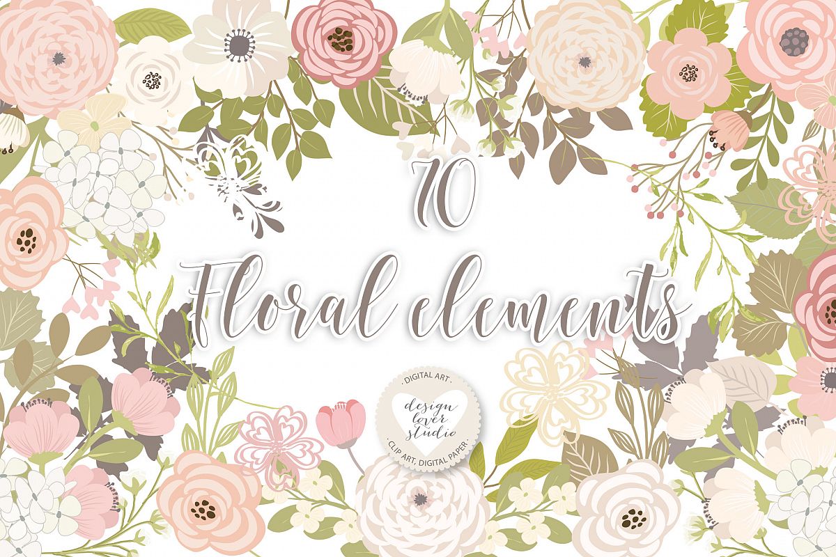 Vector floral elements example image 1