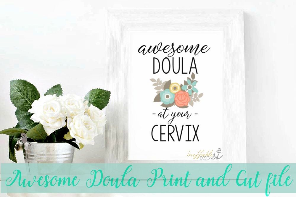 Awesome Doula At Your Cervix- print and cut file / SVG example image 1