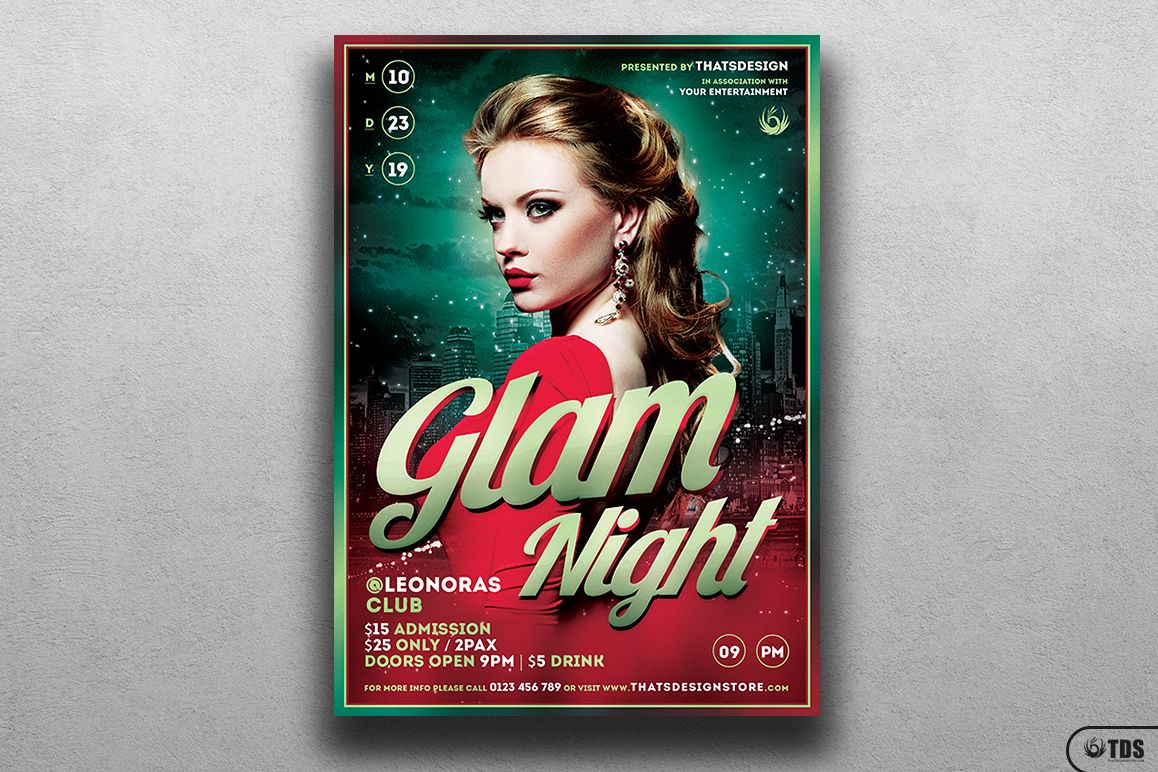 Glam Night Flyer Template example image 1