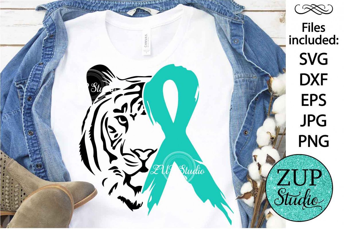 Tiger Face with Ribbon svg design 477 example image 1