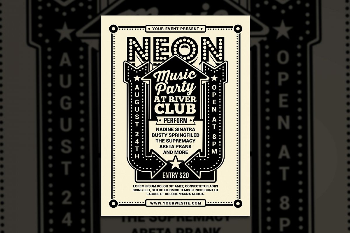 Vintage Neon Music Party example image 1