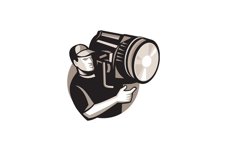 film crew with spotlight fresnel light example image 1
