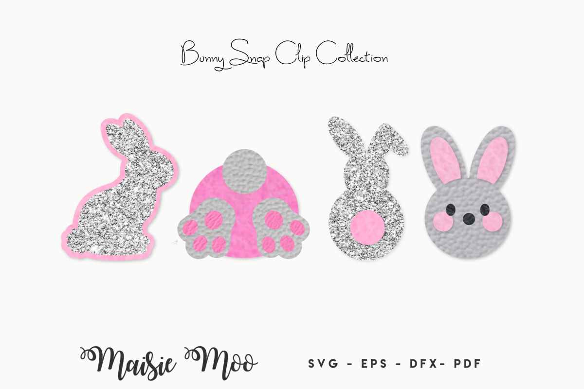 Download Easter Snap Clip SVG, Bunny Snapclip Template, Bow Template,