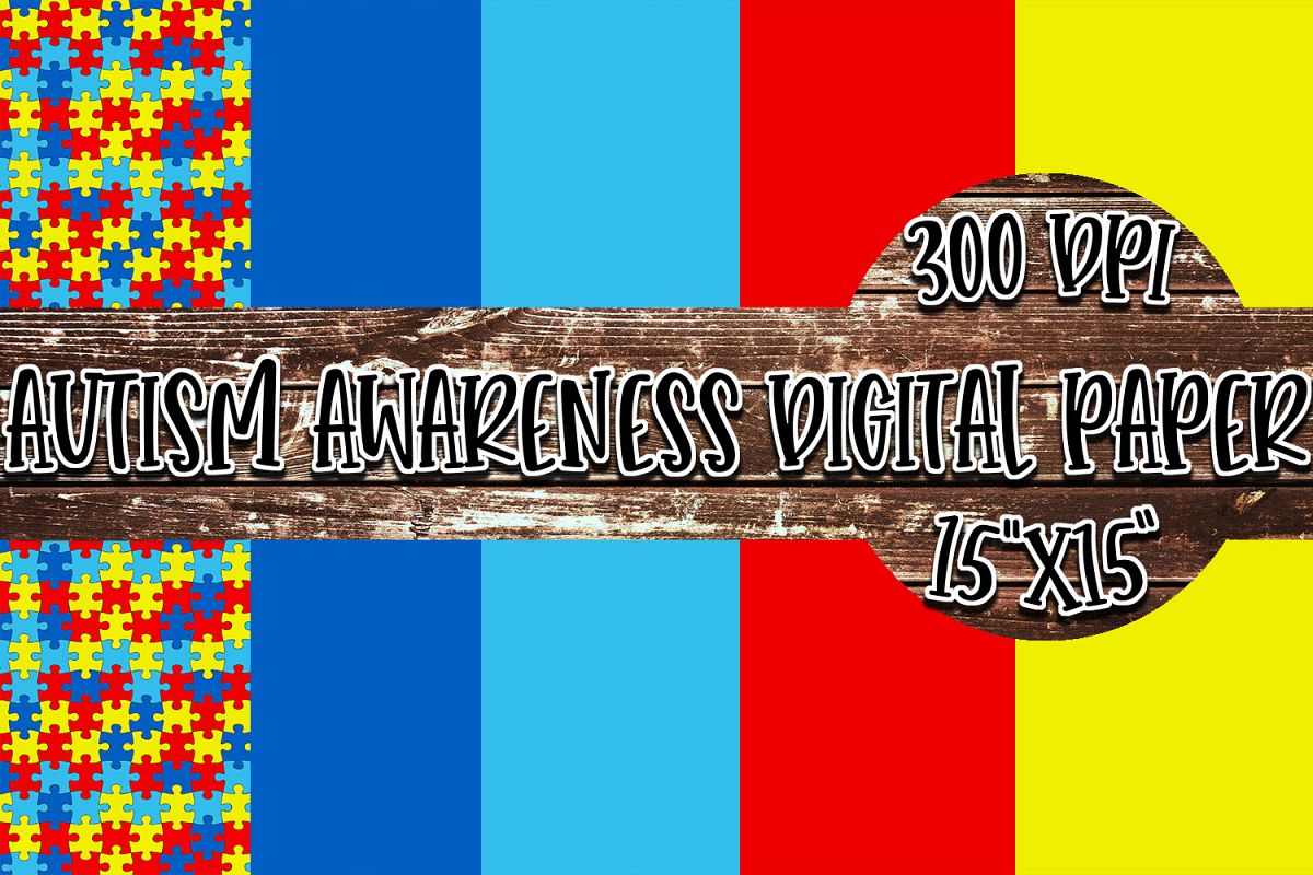 Autism Awareness Digital Paper example image 1