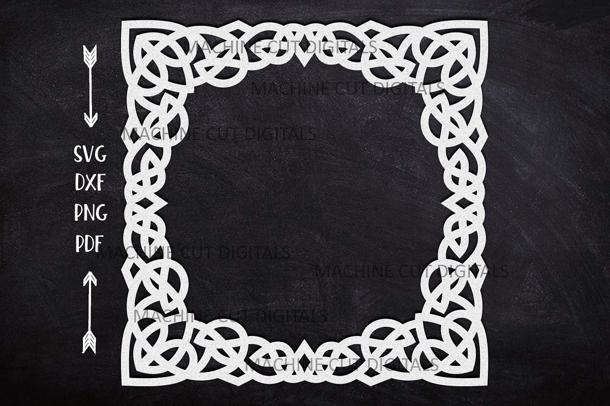 Download Celtic knots square frame laser cut paper cut template svg ...