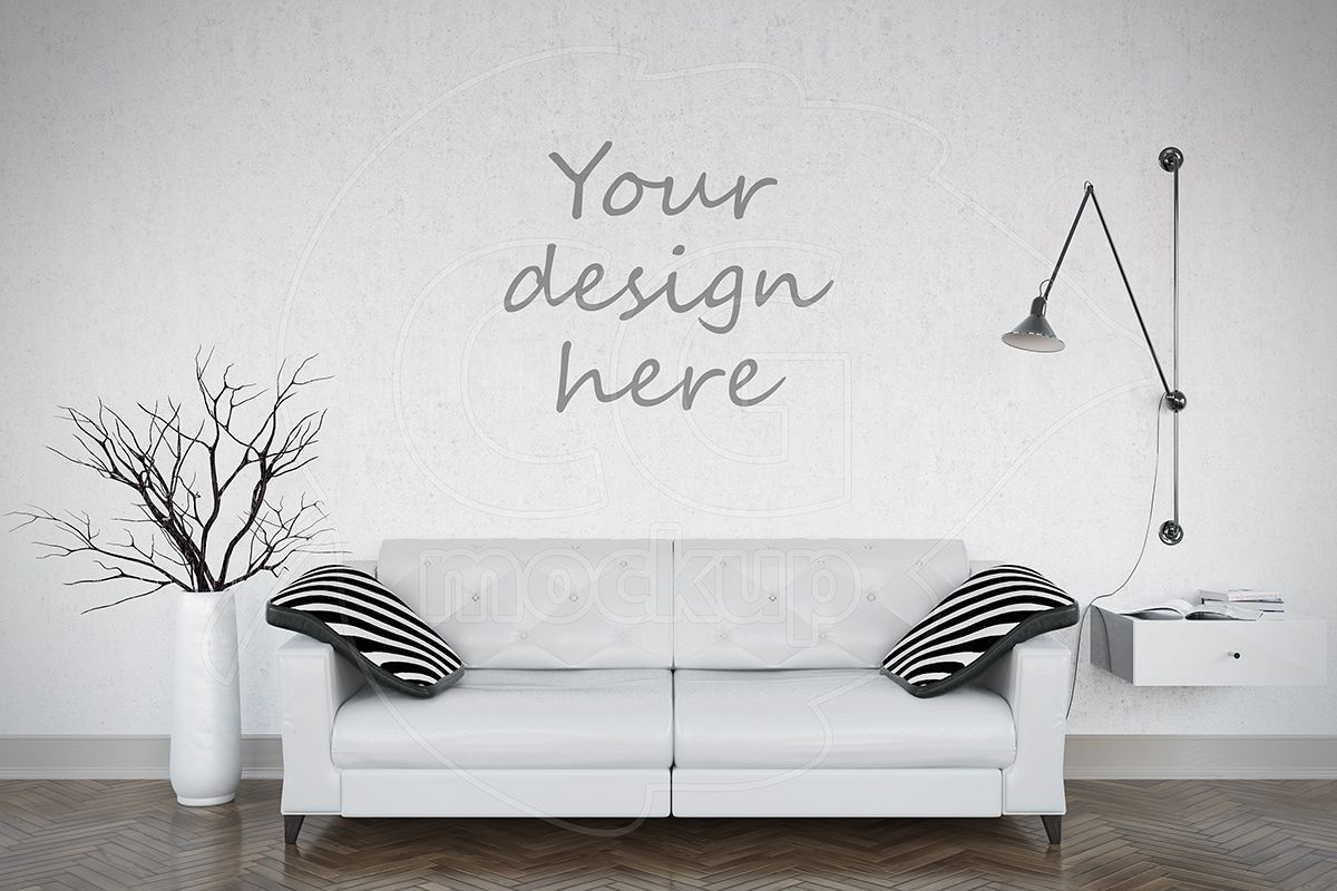 Download Blank wall mockup living room