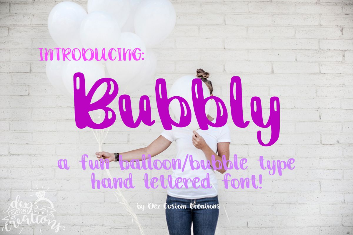 Bubbly - A Fun Balloon / Bubble type Hand Lettered Font example image 1