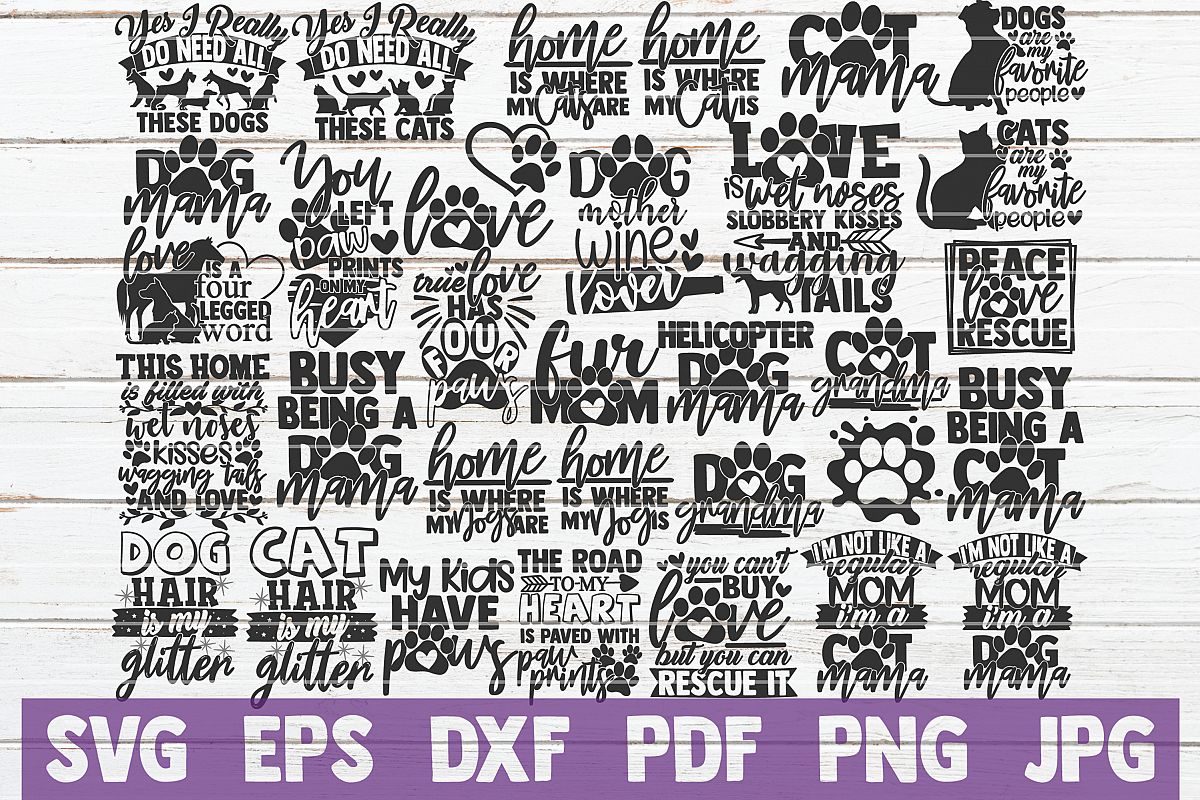 Pet Mom SVG Bundle | SVG Cut Files | Commercial Use example image 1