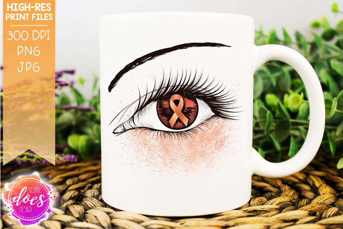Peach Awareness Ribbon Eye - Printable Design example image 1