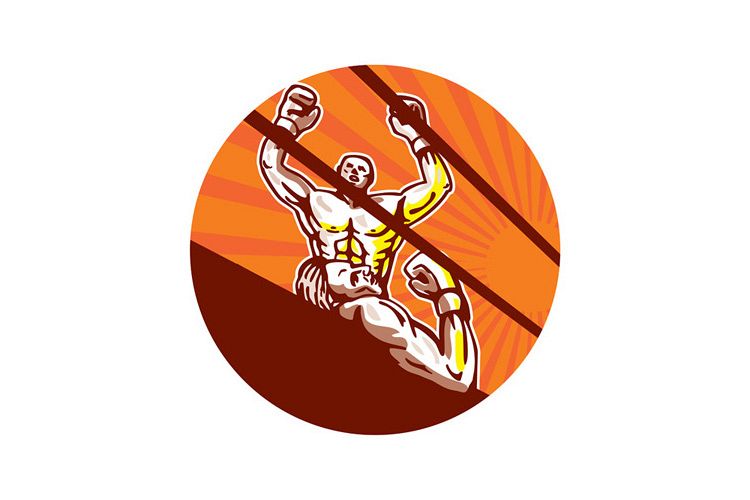 Amateur Boxer Winning Circle Cartoon example image 1