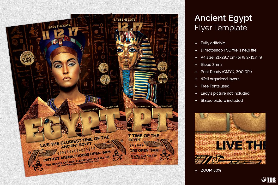 Ancient Egypt Event Flyer Template example image 1
