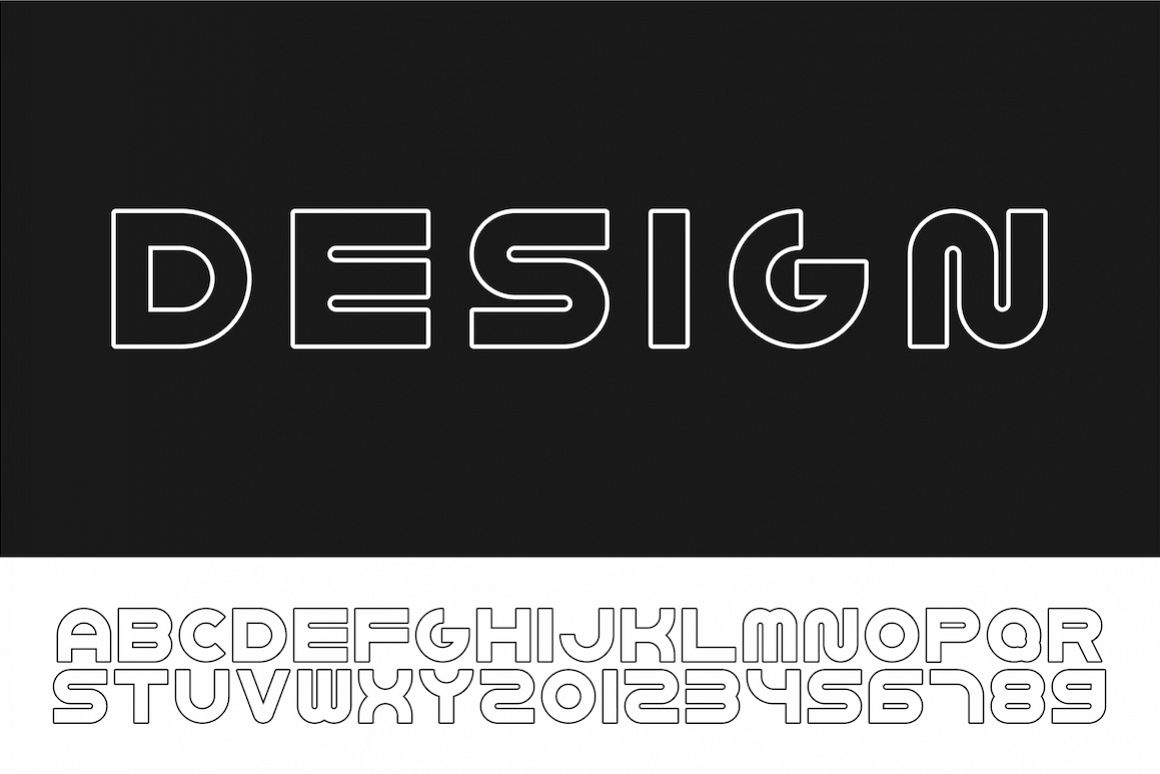 Bold contour english modern alphabet example image 1